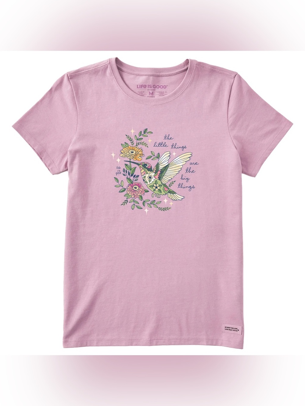 Life is Good Pink Hummingbird Graphic Tee